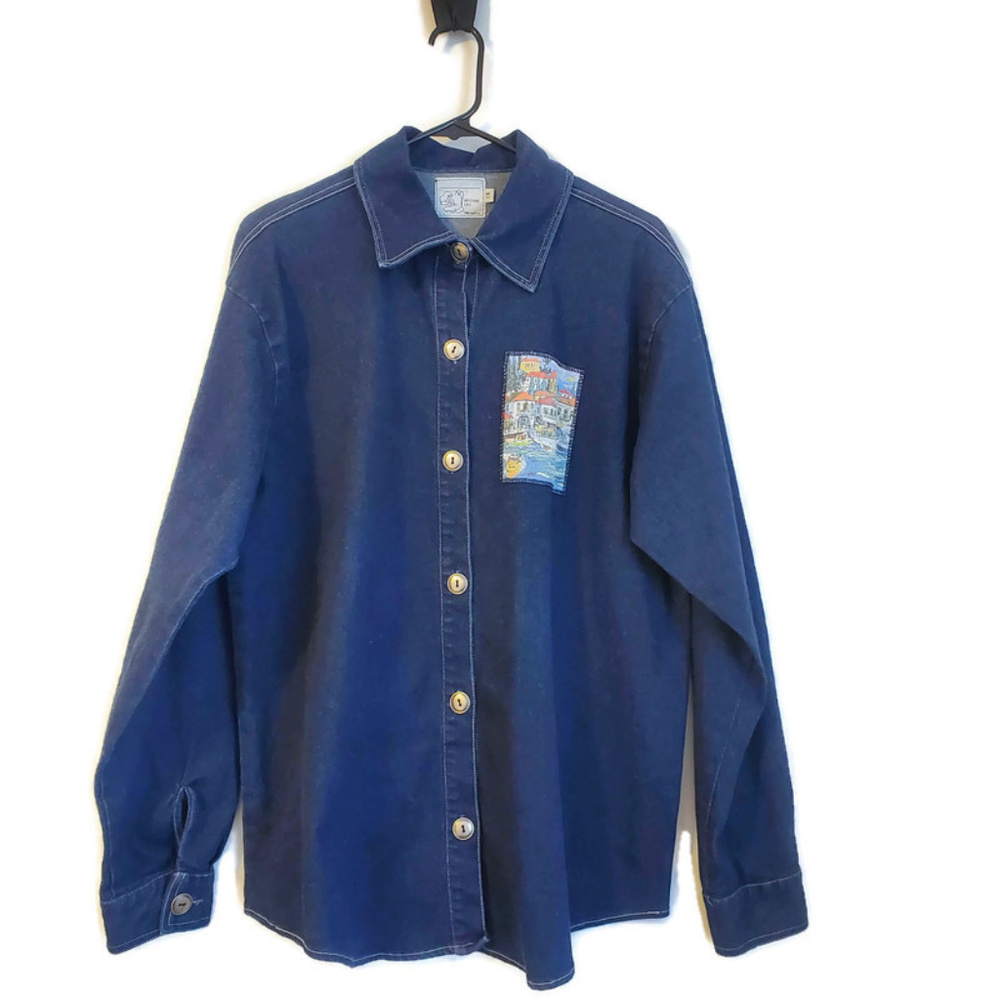 Michael Leu Women's Jean Top Size 1X